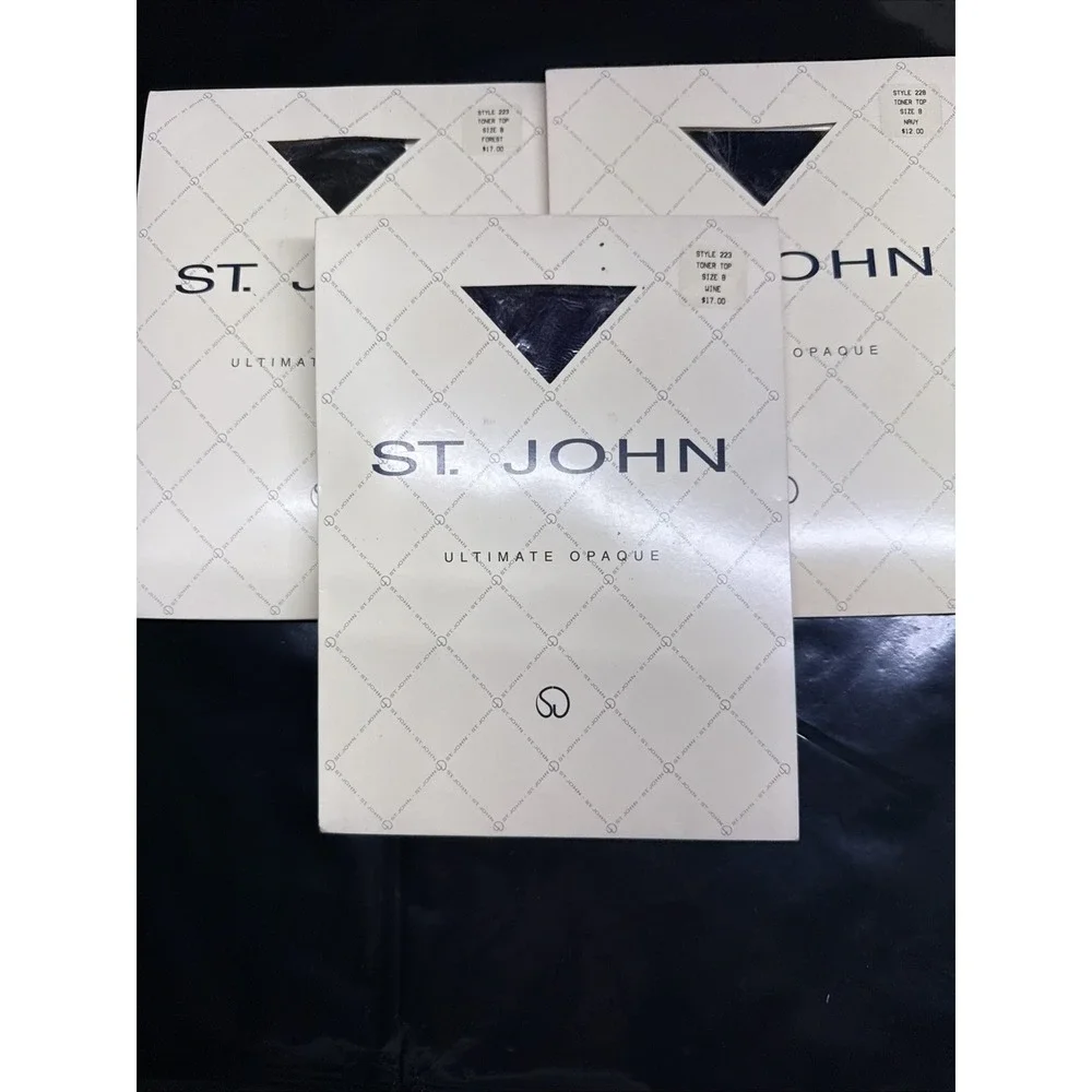 3 St. John Ultimate Opaque Toner Top Size B New Pantyhose Sealed Pine #223